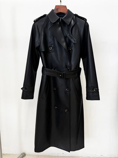 Mbadie Leather Wind Coat