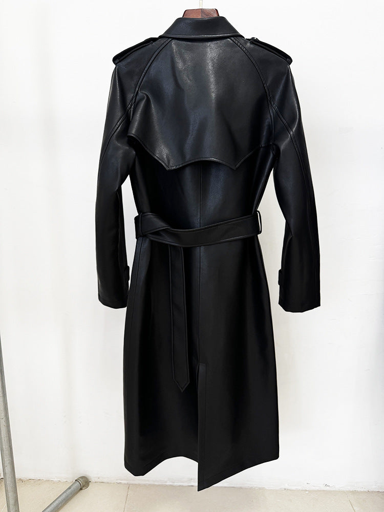 Mbadie Leather Wind Coat