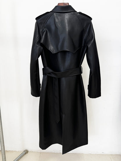 Mbadie Leather Wind Coat