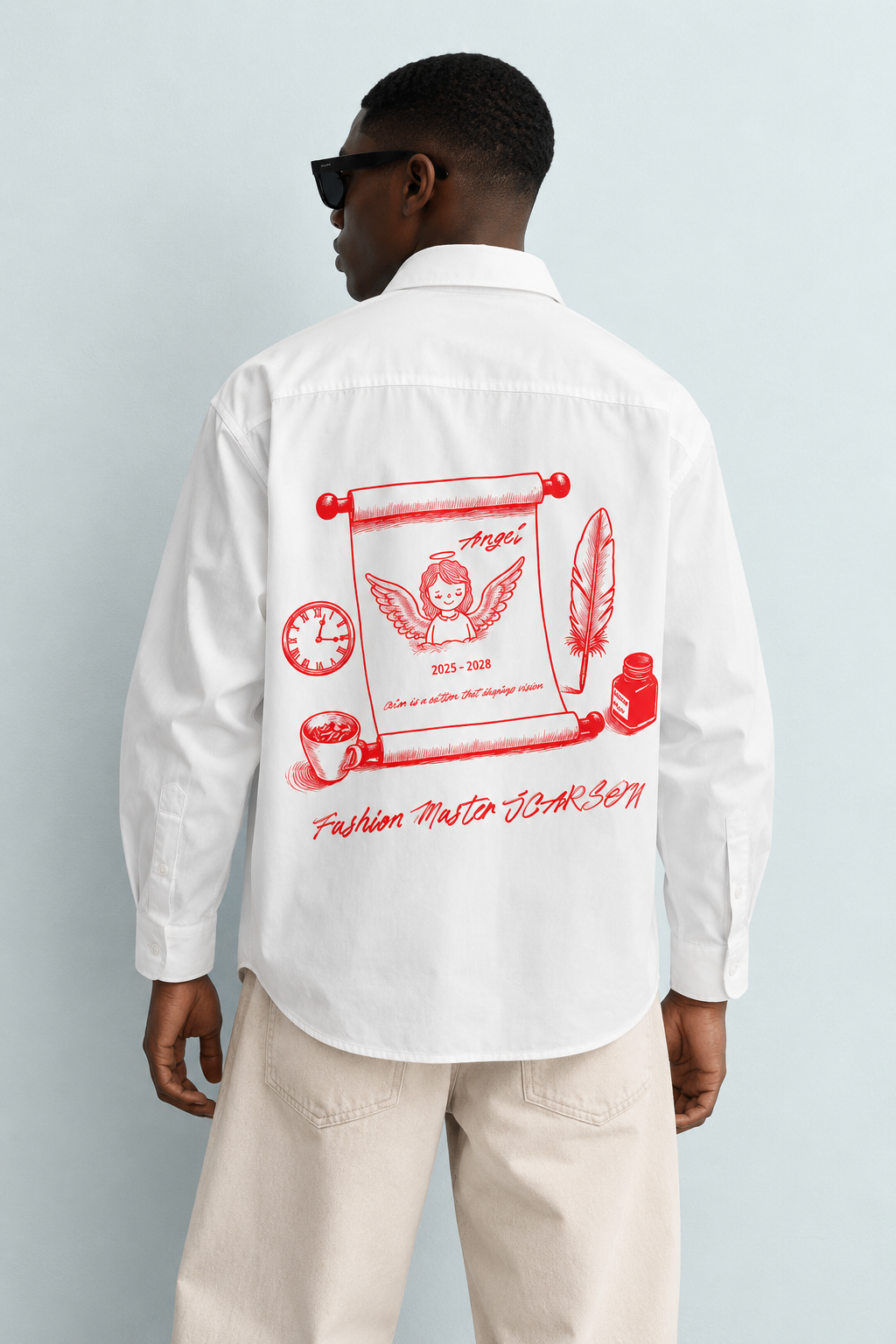 Temi Graphic-Print Loose-Fit Long-Sleeve Shirt