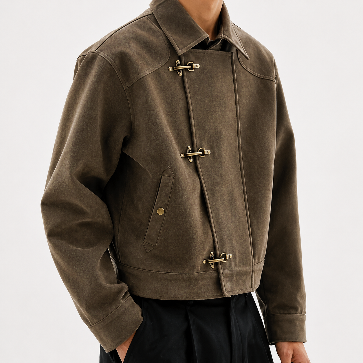 Moagi Leather Statement Jacket