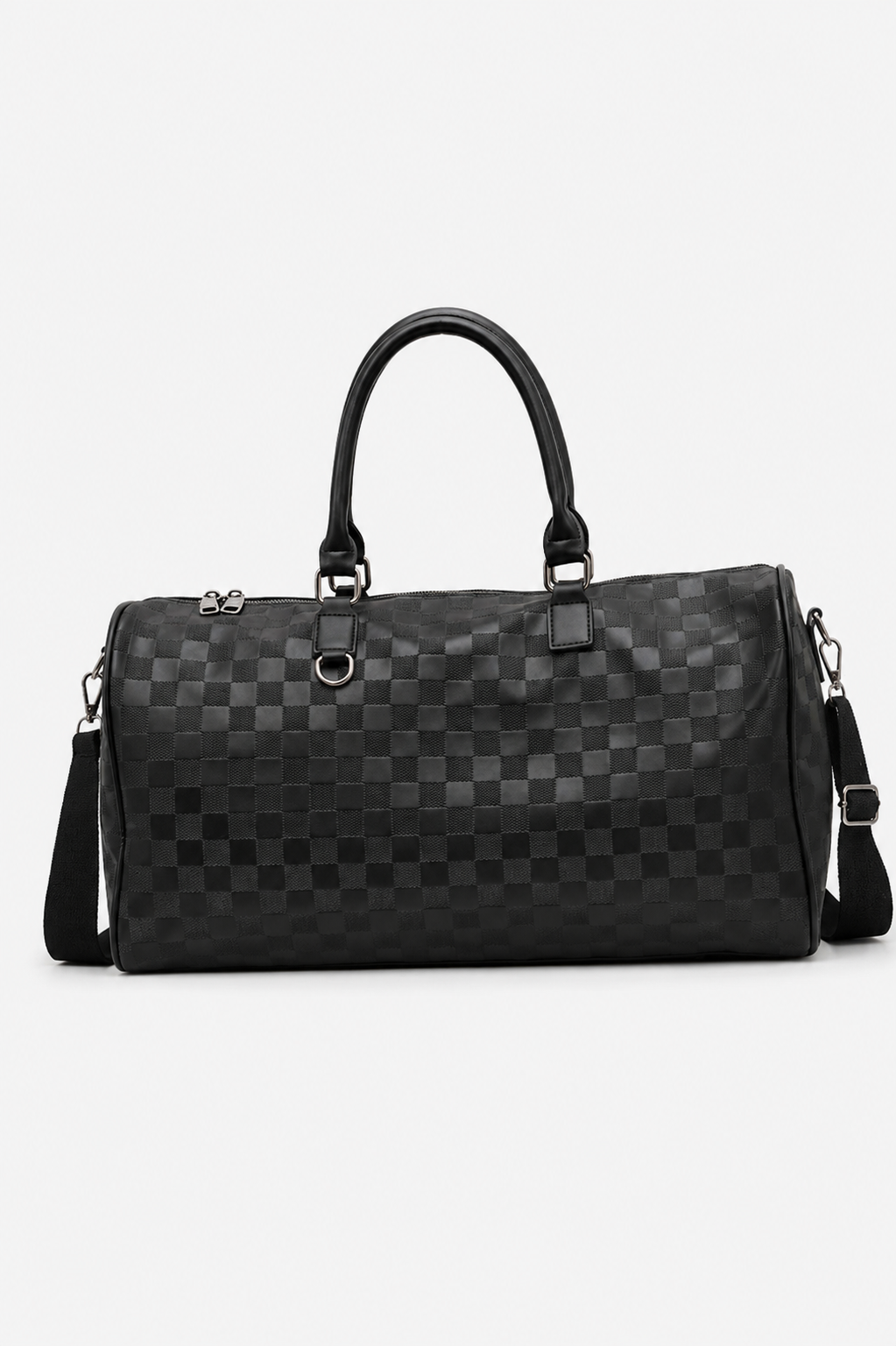 Seyram Chequered Leather Large-Capacity Shoulder Bag