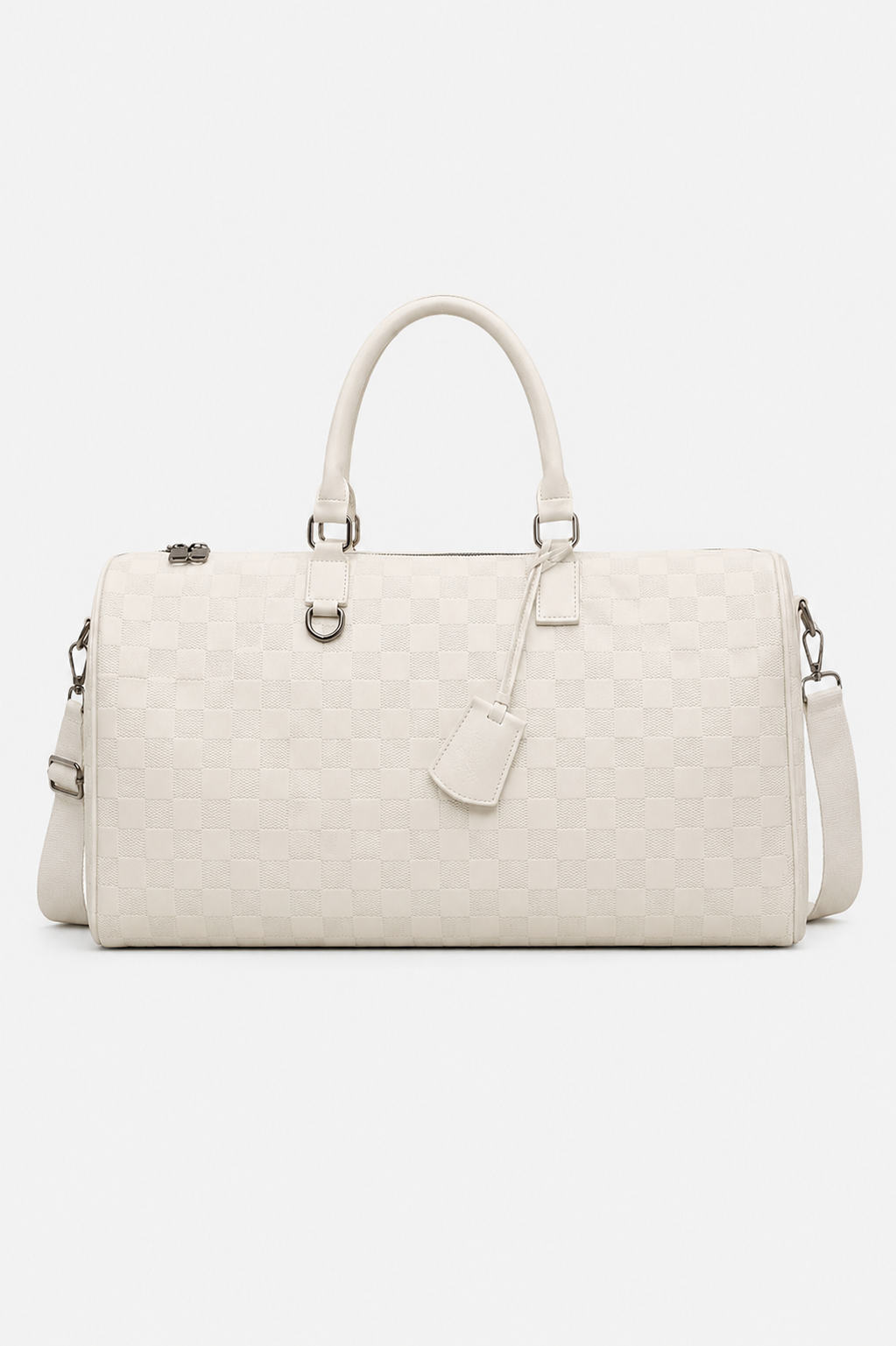 Seyram Chequered Leather Large-Capacity Shoulder Bag