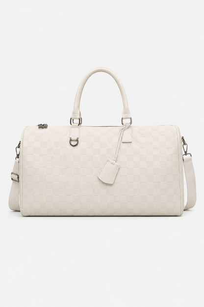 Seyram Chequered Leather Large-Capacity Shoulder Bag