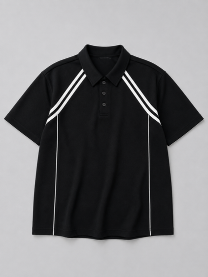 Rotimi Color-Block Straight-Shoulder Minimalist Polo