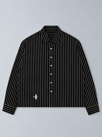 Kelechi Striped Cotton Button-Down Business Shirt