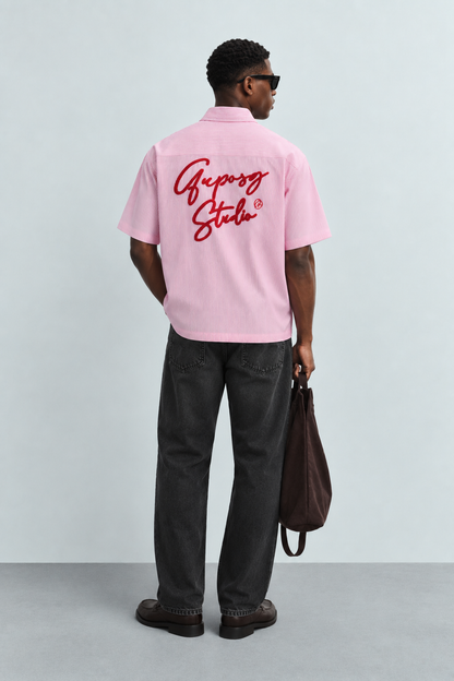 Bayo Boxy Oxford Embroidered Button-Down Shirt