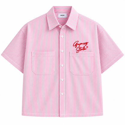 Bayo Boxy Oxford Embroidered Button-Down Shirt