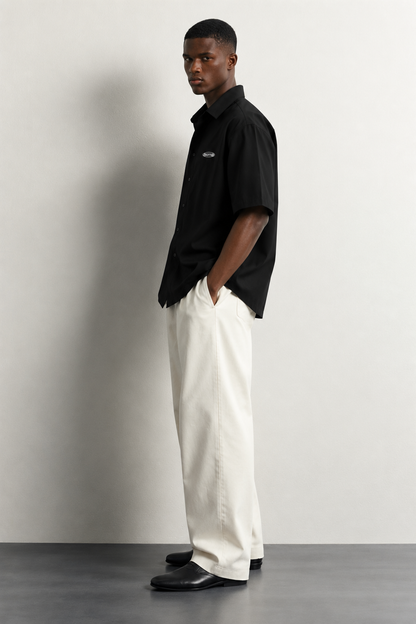Nkem Cotton Boxy Short-Sleeve Streetwear Shirt