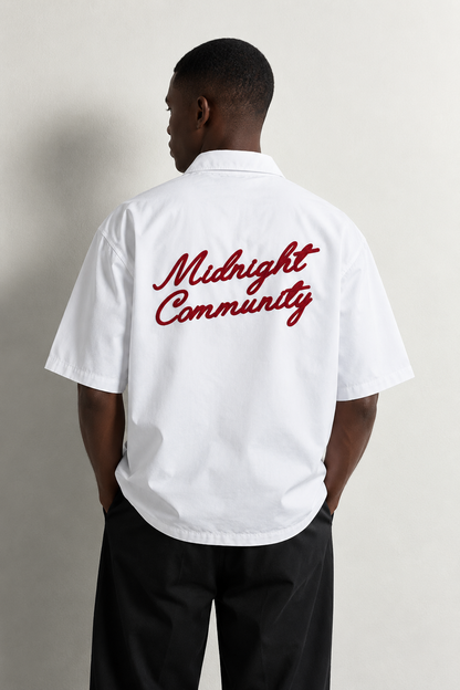 Nkem Cotton Boxy Short-Sleeve Streetwear Shirt