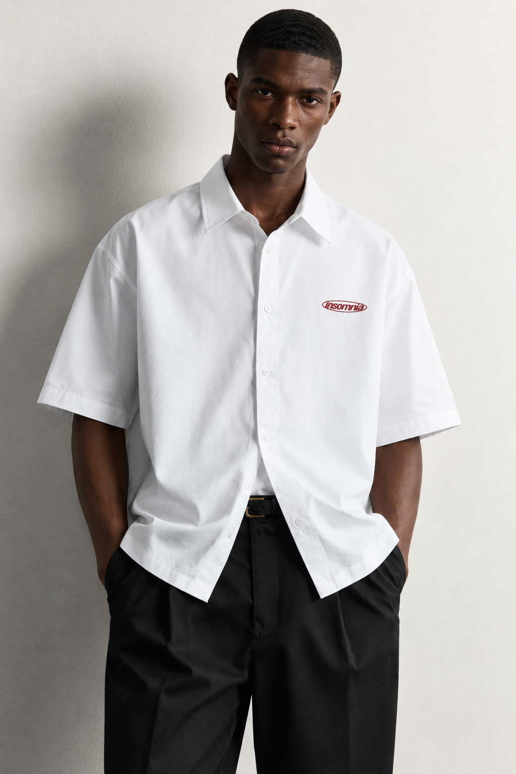 Nkem Cotton Boxy Short-Sleeve Streetwear Shirt