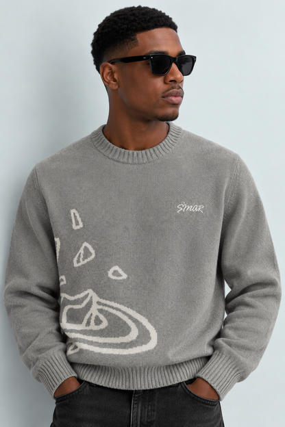 Femi Cotton Crew-Neck Long-Sleeve Knit Sweater