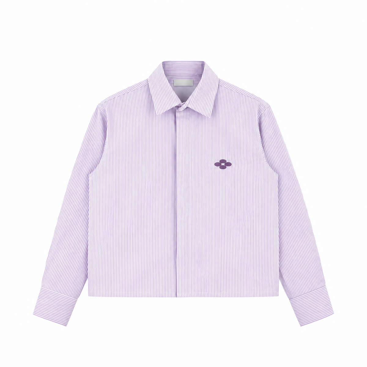 Ade Oxford Striped Hidden-Placket Long-Sleeve Shirt