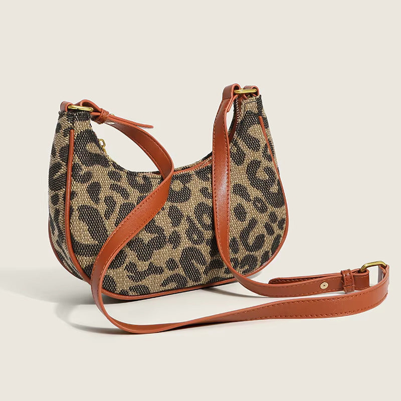 Zarina Leopard Texture Shoulder Bag