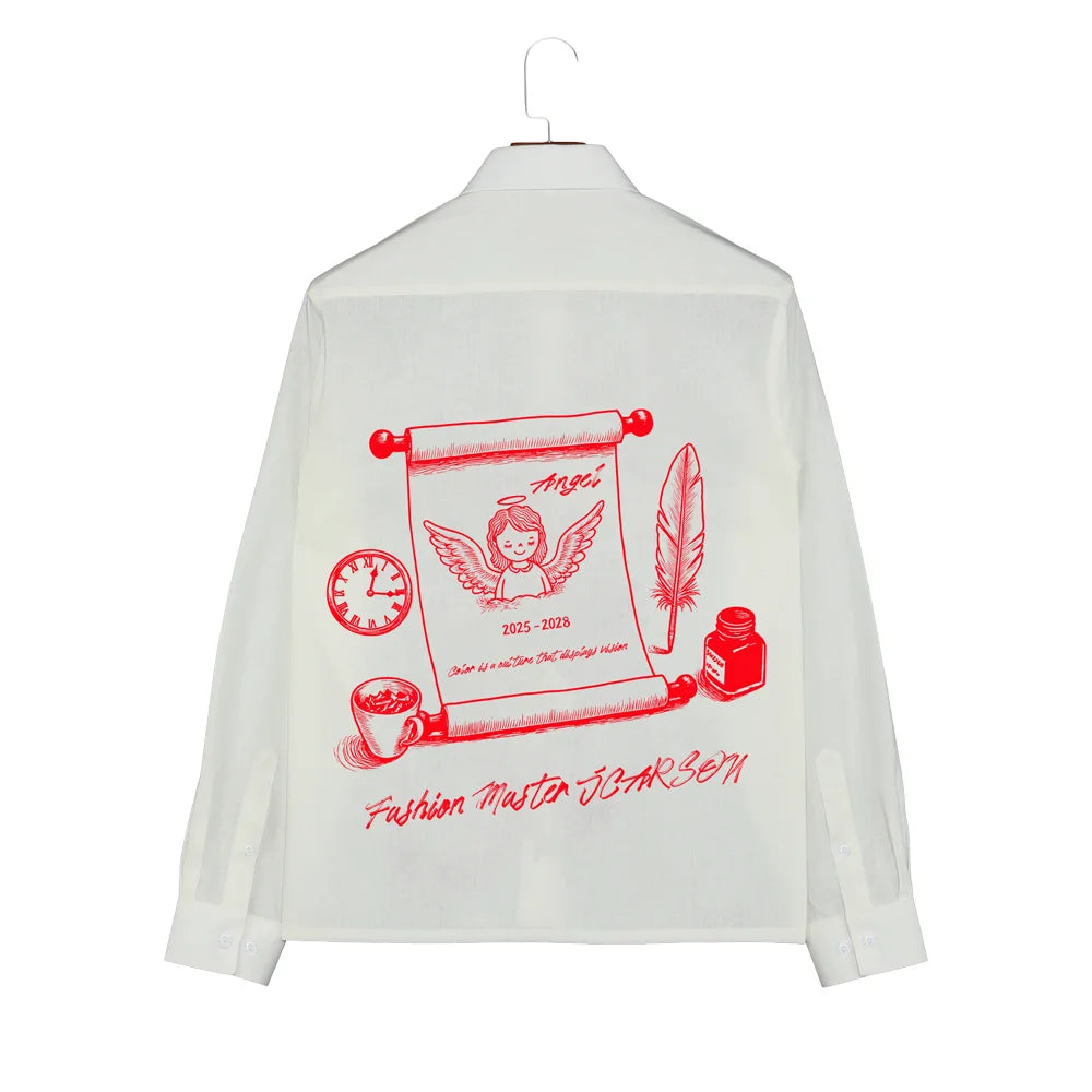 Temi Graphic-Print Loose-Fit Long-Sleeve Shirt