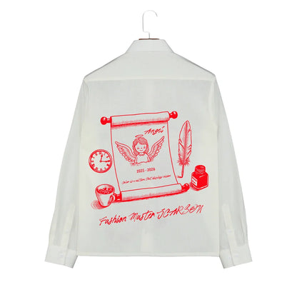 Temi Graphic-Print Loose-Fit Long-Sleeve Shirt