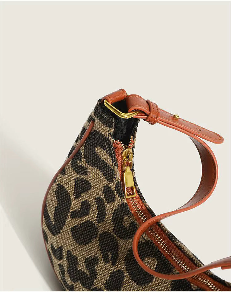 Zarina Leopard Texture Shoulder Bag