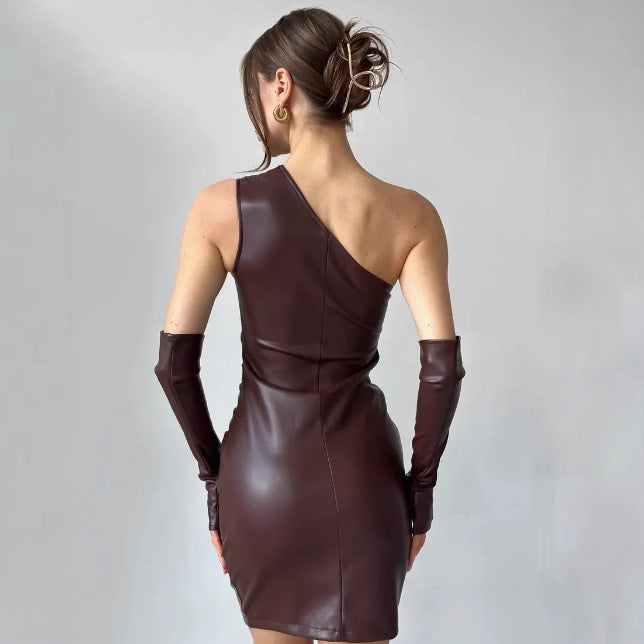 Nolwazi Faux Leather Power Dress