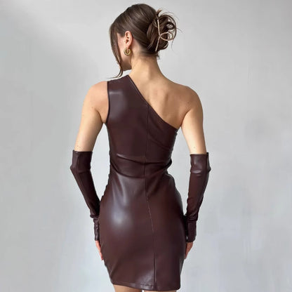 Nolwazi Faux Leather Power Dress