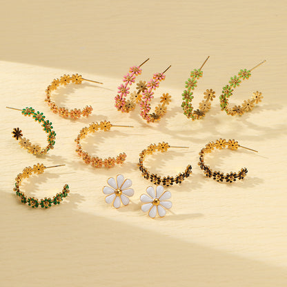 Boucles d'oreilles pendantes florales Amara