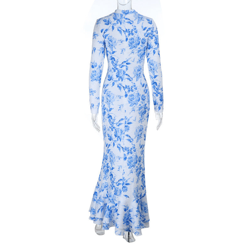 Sefira Printed Fishtail Dress