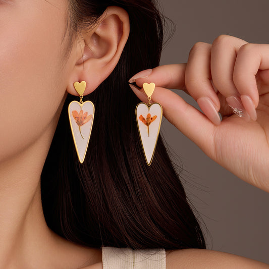 Nyahira Heart & Floral Drop Earrings