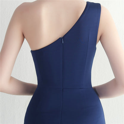 Nalani Ruffled Mesh Evening Dress