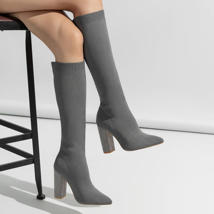 Adanna Knitted Sock Stiletto Boots