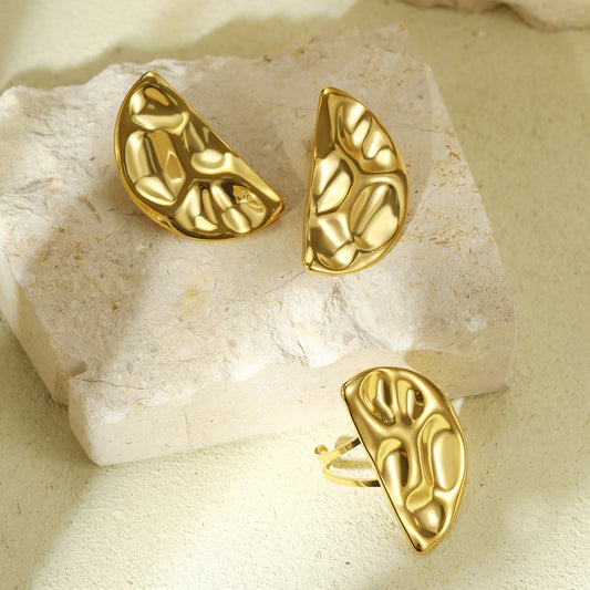 Nyamira Hammered Semicircle Earrings
