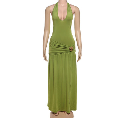 Robe Ziyana dos nu fendue et licou