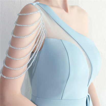 Zayla Beaded Mesh Split Dress