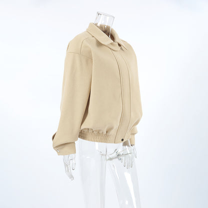 Manteau à revers en laine Ayoka