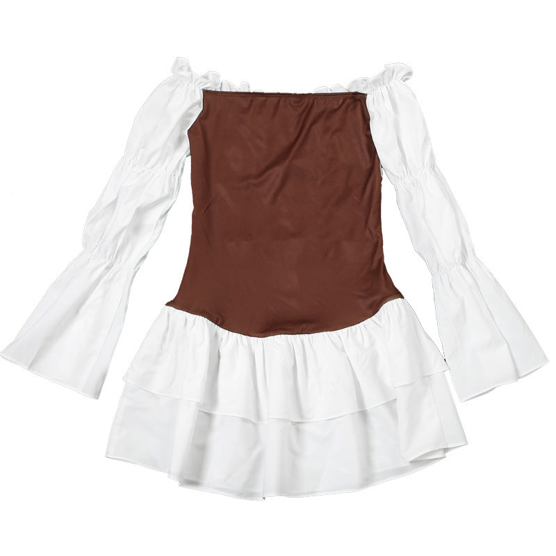 Zyara Contrast Off-Shoulder Dress