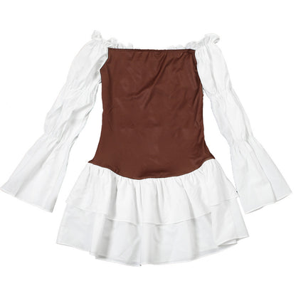 Zyara Contrast Off-Shoulder Dress