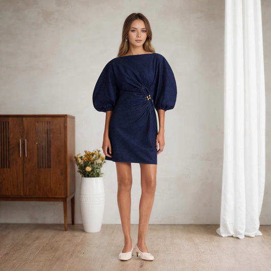 Tahlia Puff Sleeve Denim Dress