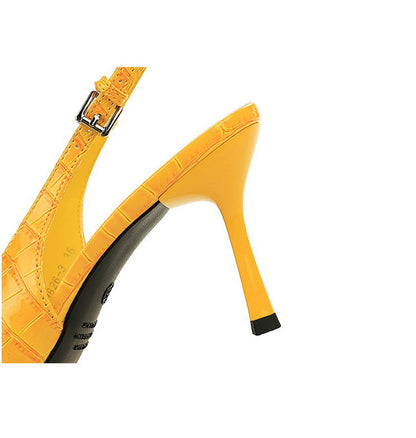 Pana Pattern Sexy Plaid Pointed Toe Shallow Mouth Ankle Strap Buckle Stiletto Heel Cocktail Women Shoes