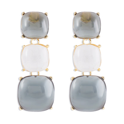 Gray White Gray Earrings