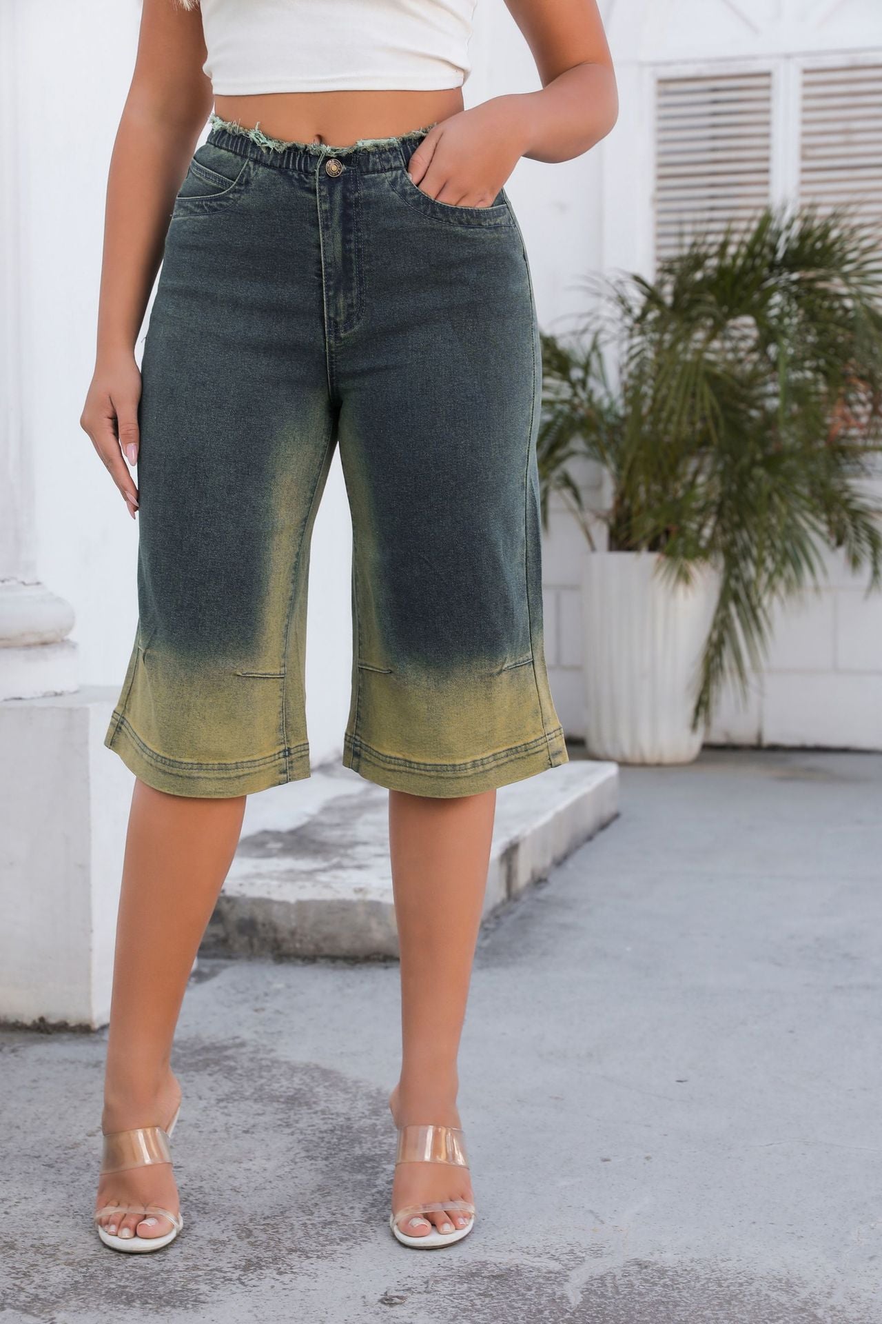Jean droit stretch taille mi-haute Ayoka