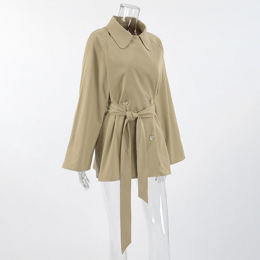 Dalila loose Lace-Up Trench Coat