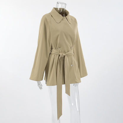 Dalila loose Lace-Up Trench Coat