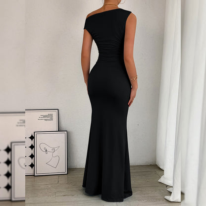 Robe sexy sans manches à col sirène Kito
