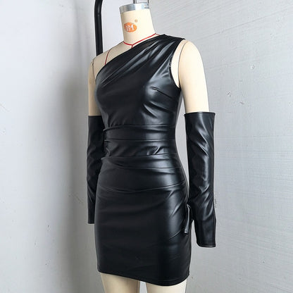 Nolwazi Faux Leather Power Dress