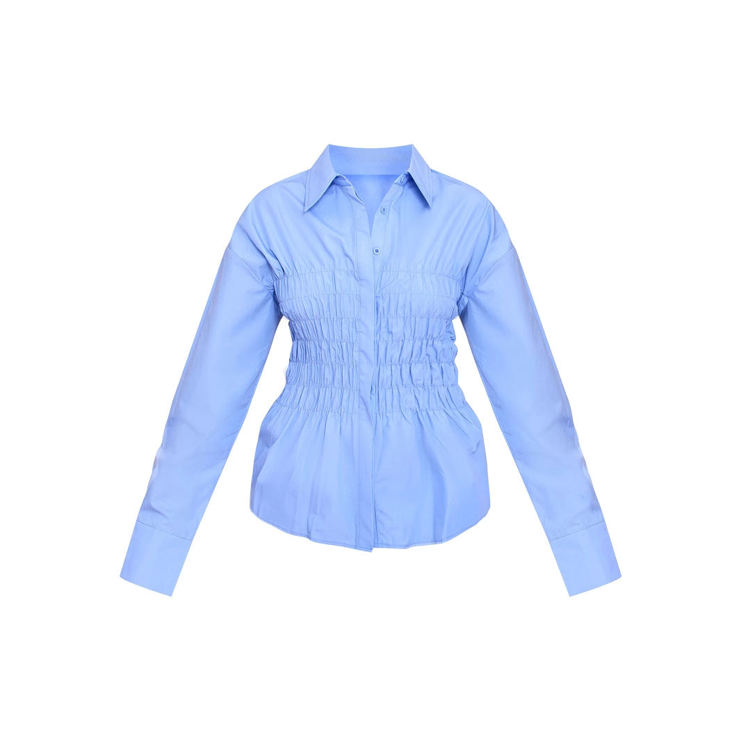 Zyra Pleat Sky Top