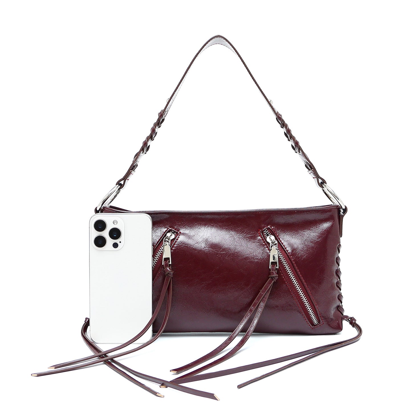 Crossbody Bag Niche Trendy Cool Women Bag High Sense Tassel Rivets Portable Small Square Bag Office Shoulder Bag