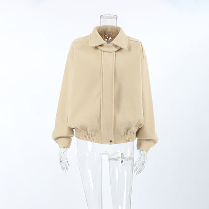 Manteau à revers en laine Ayoka