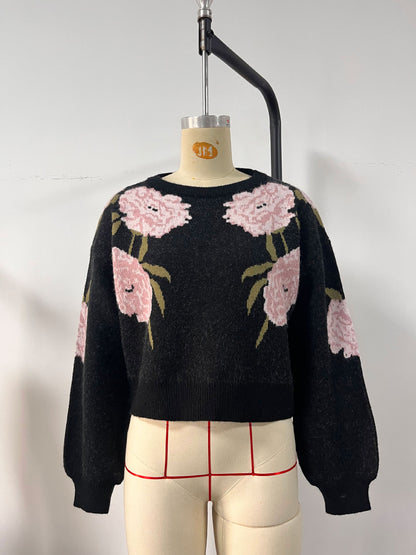 Afiya Floral Knit Sweater