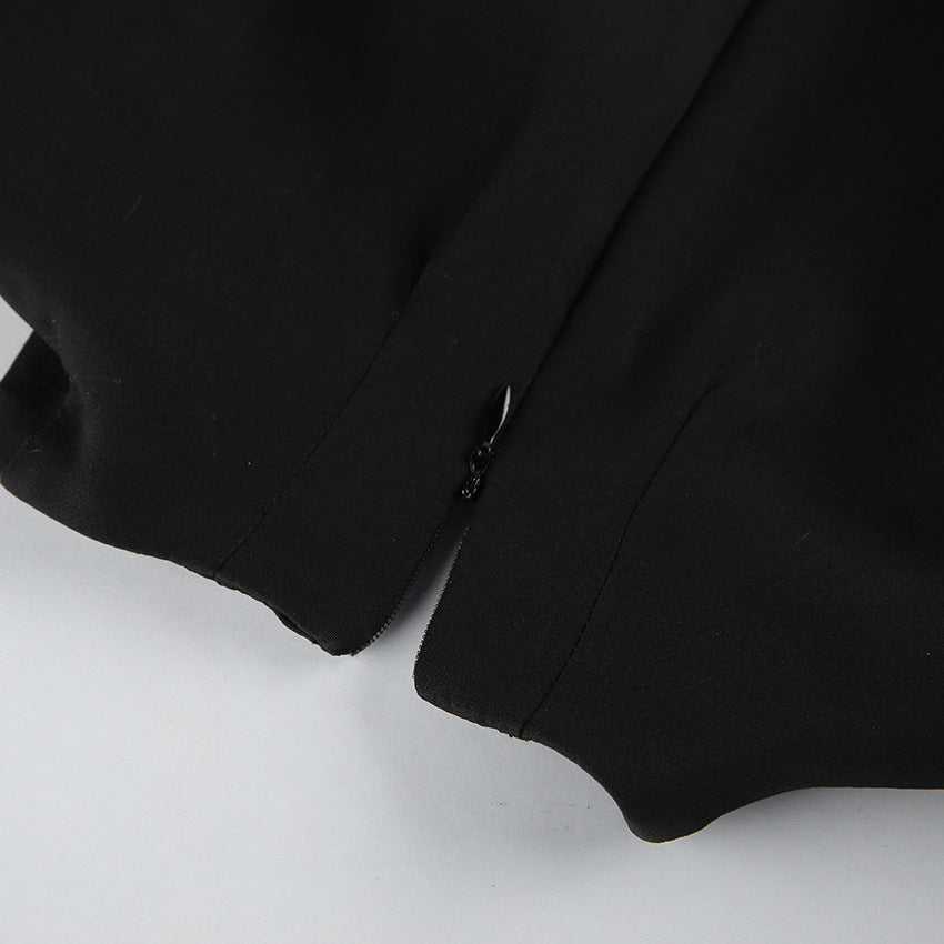 Robe de luxe Zefira noire trapèze