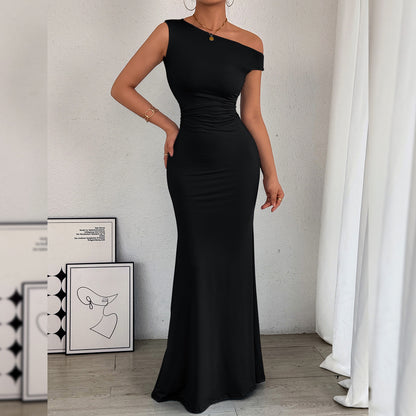 Robe sexy sans manches à col sirène Kito