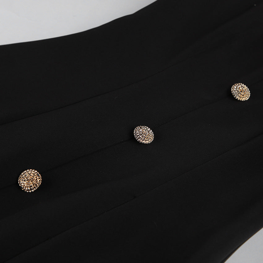 Robe de luxe Zefira noire trapèze