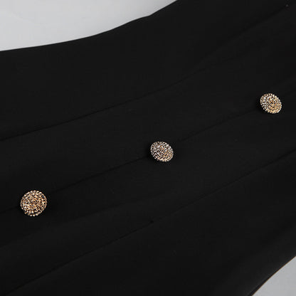 Robe de luxe Zefira noire trapèze